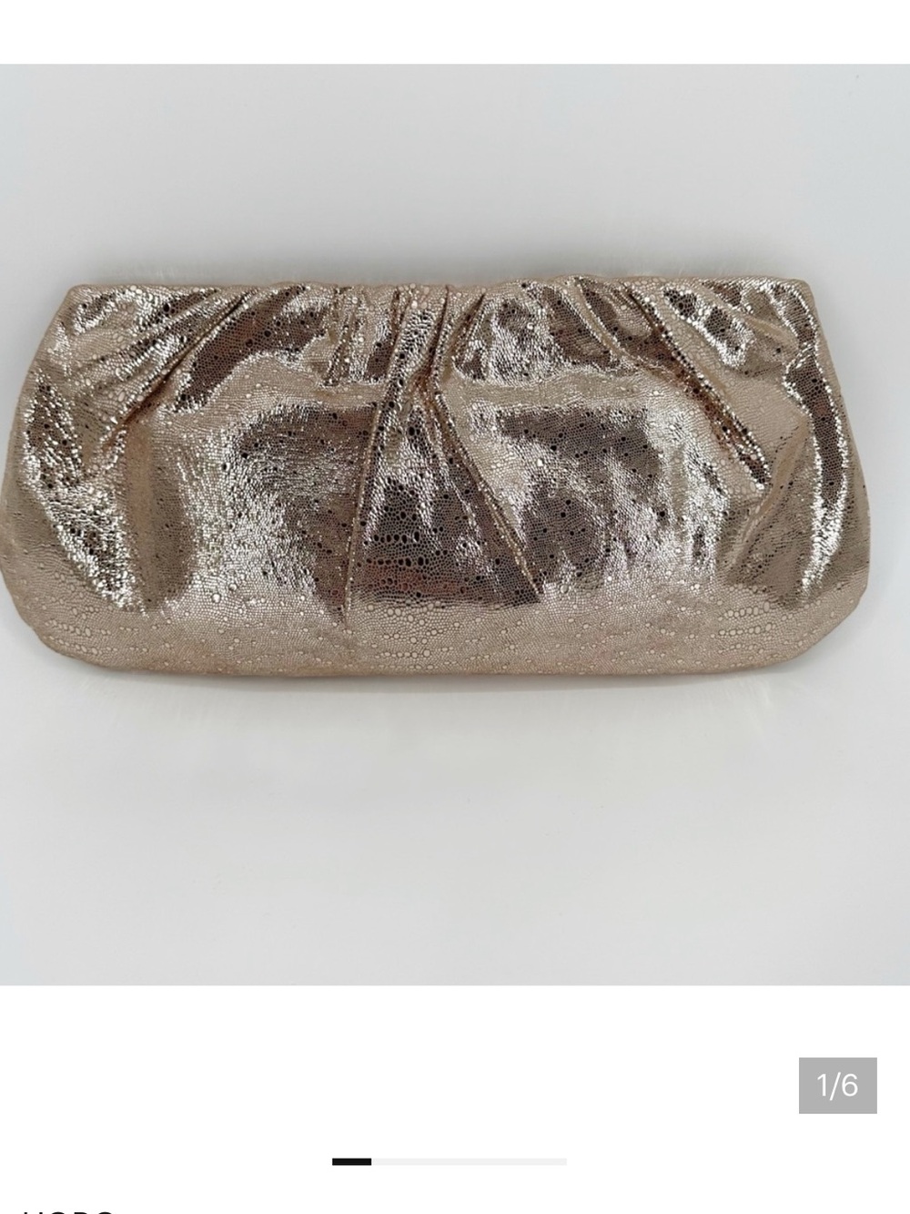 HOBO The Original Gold Metallic Leather Clutch